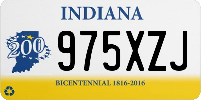 IN license plate 975XZJ