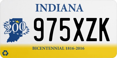 IN license plate 975XZK