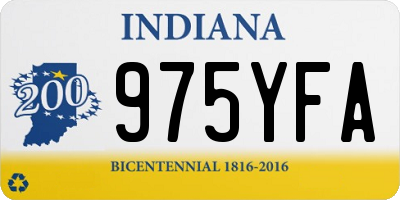 IN license plate 975YFA