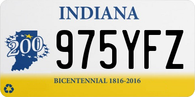 IN license plate 975YFZ