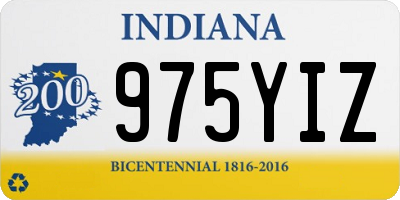 IN license plate 975YIZ
