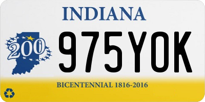 IN license plate 975YOK