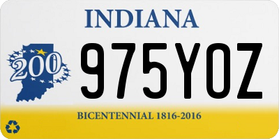 IN license plate 975YOZ