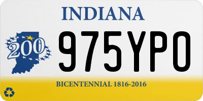 IN license plate 975YPO