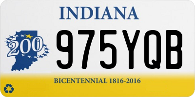 IN license plate 975YQB