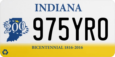 IN license plate 975YRO