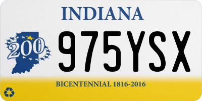 IN license plate 975YSX