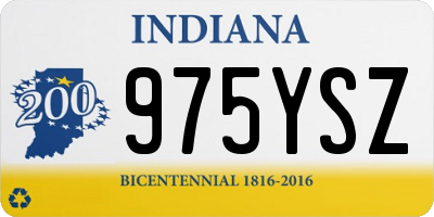 IN license plate 975YSZ