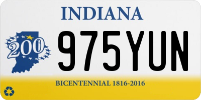 IN license plate 975YUN