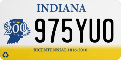 IN license plate 975YUO