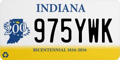 IN license plate 975YWK