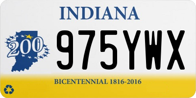 IN license plate 975YWX