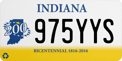 IN license plate 975YYS