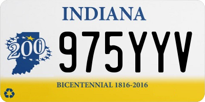 IN license plate 975YYV