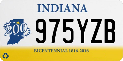IN license plate 975YZB