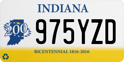 IN license plate 975YZD