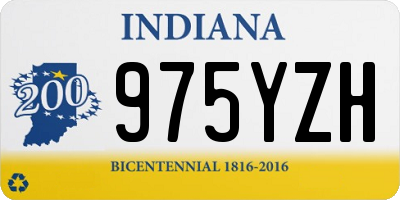 IN license plate 975YZH