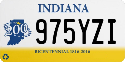 IN license plate 975YZI