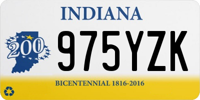 IN license plate 975YZK