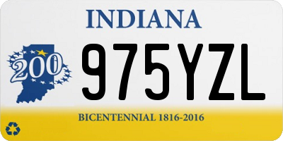 IN license plate 975YZL