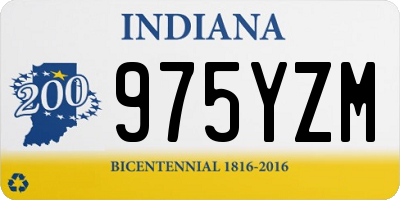 IN license plate 975YZM