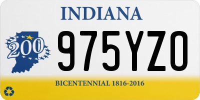 IN license plate 975YZO