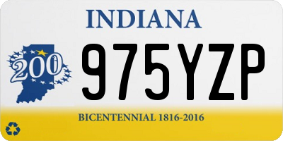 IN license plate 975YZP