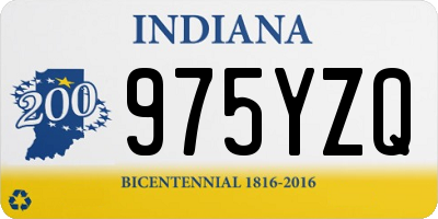 IN license plate 975YZQ