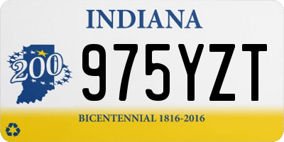 IN license plate 975YZT