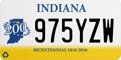 IN license plate 975YZW