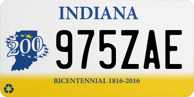 IN license plate 975ZAE