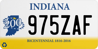 IN license plate 975ZAF