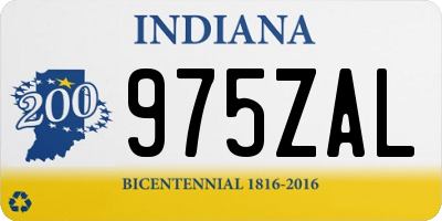 IN license plate 975ZAL