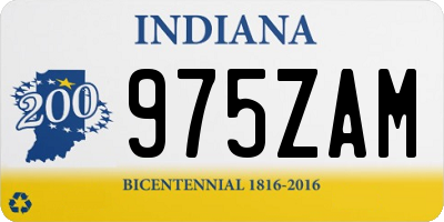IN license plate 975ZAM