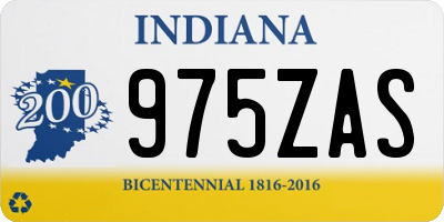 IN license plate 975ZAS