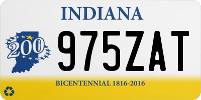 IN license plate 975ZAT