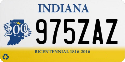 IN license plate 975ZAZ
