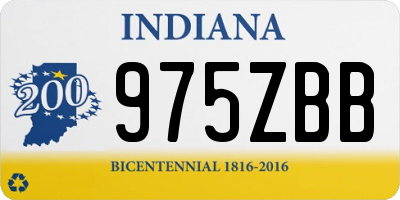 IN license plate 975ZBB