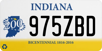 IN license plate 975ZBD