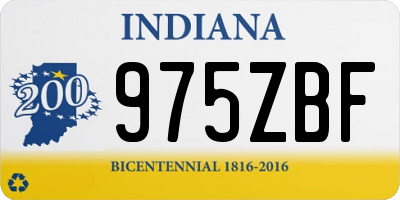 IN license plate 975ZBF
