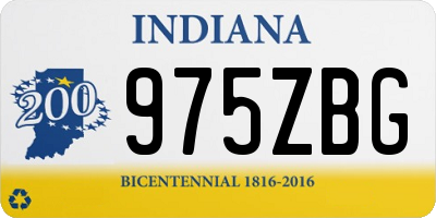 IN license plate 975ZBG