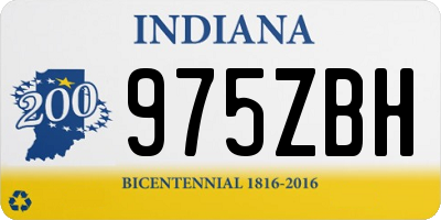 IN license plate 975ZBH