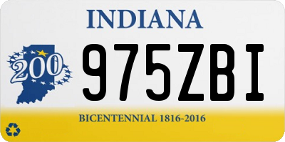 IN license plate 975ZBI