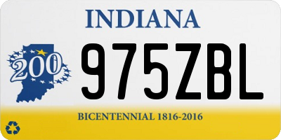 IN license plate 975ZBL