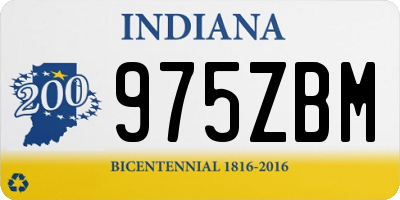IN license plate 975ZBM