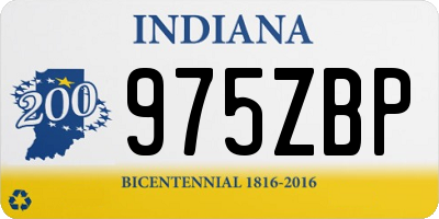 IN license plate 975ZBP