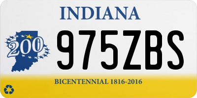 IN license plate 975ZBS