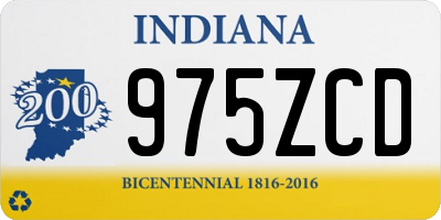 IN license plate 975ZCD