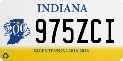 IN license plate 975ZCI