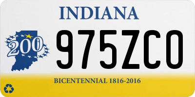 IN license plate 975ZCO